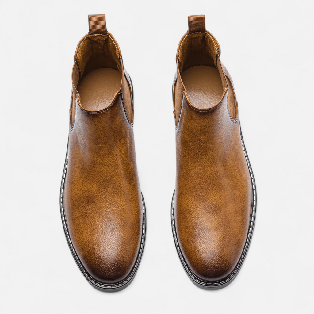 Men's Burnished Leather Chelsea Boots