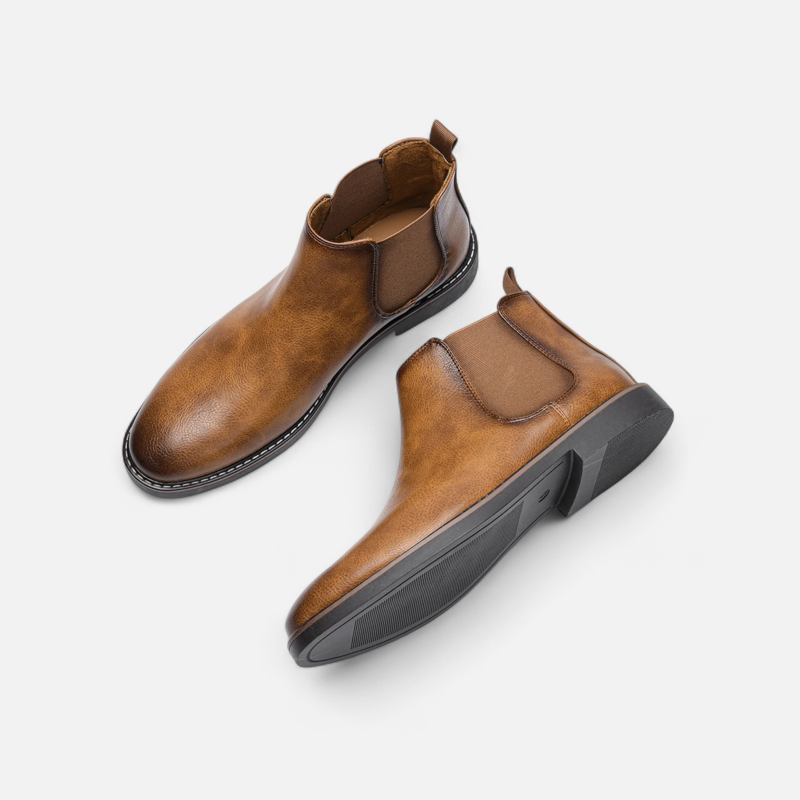 Men's Burnished Leather Chelsea Boots