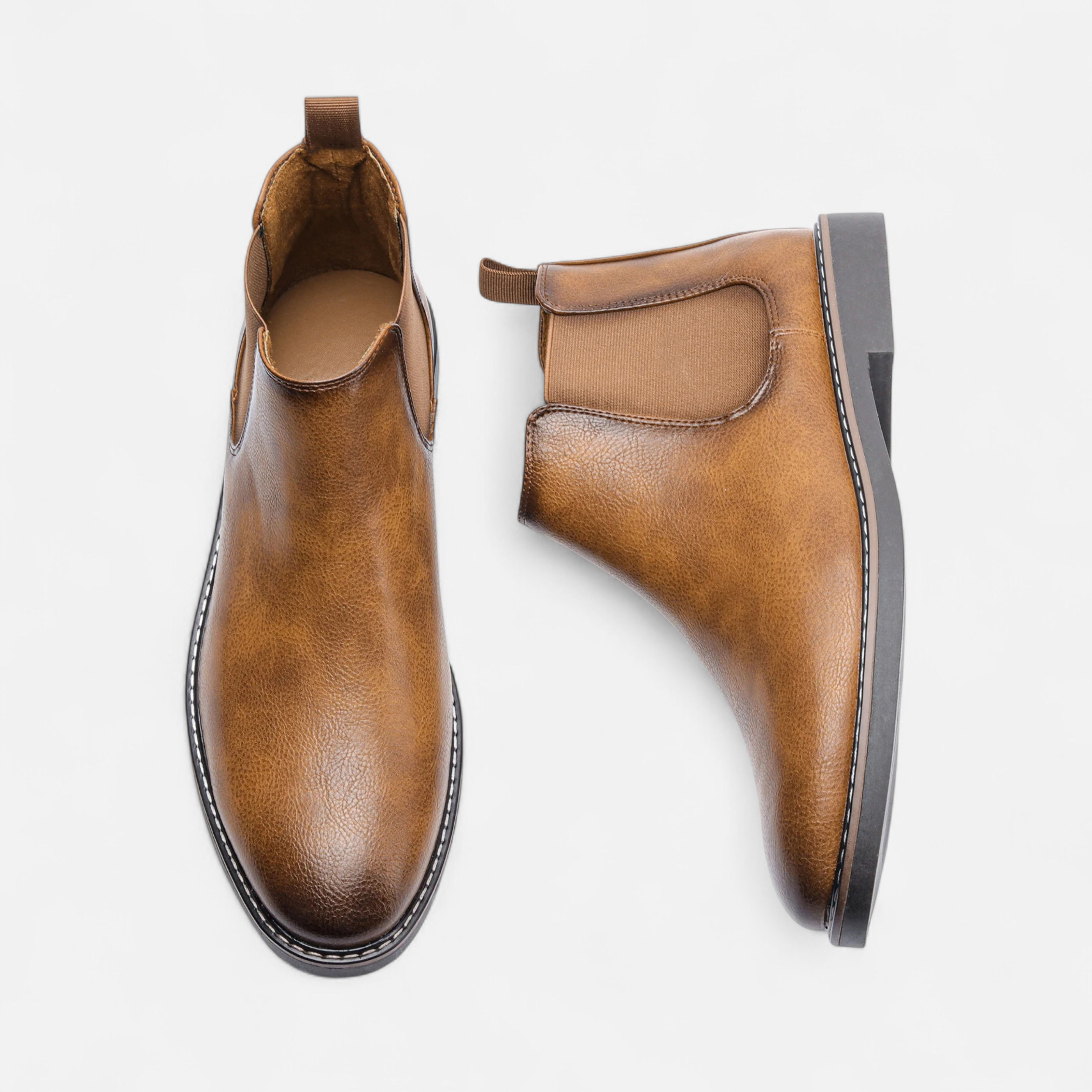 Men's Burnished Leather Chelsea Boots