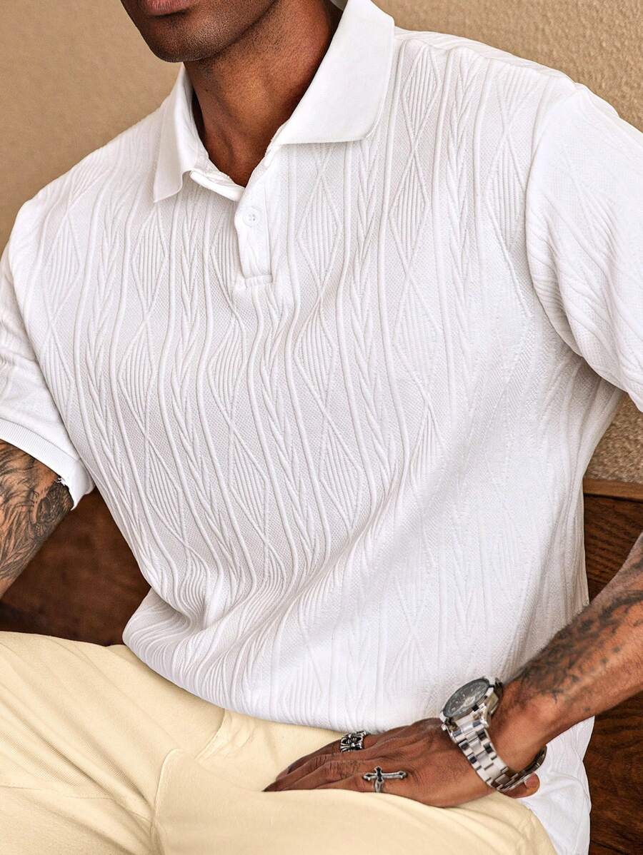Men's Easy-Fit Button-Up Summer Polo