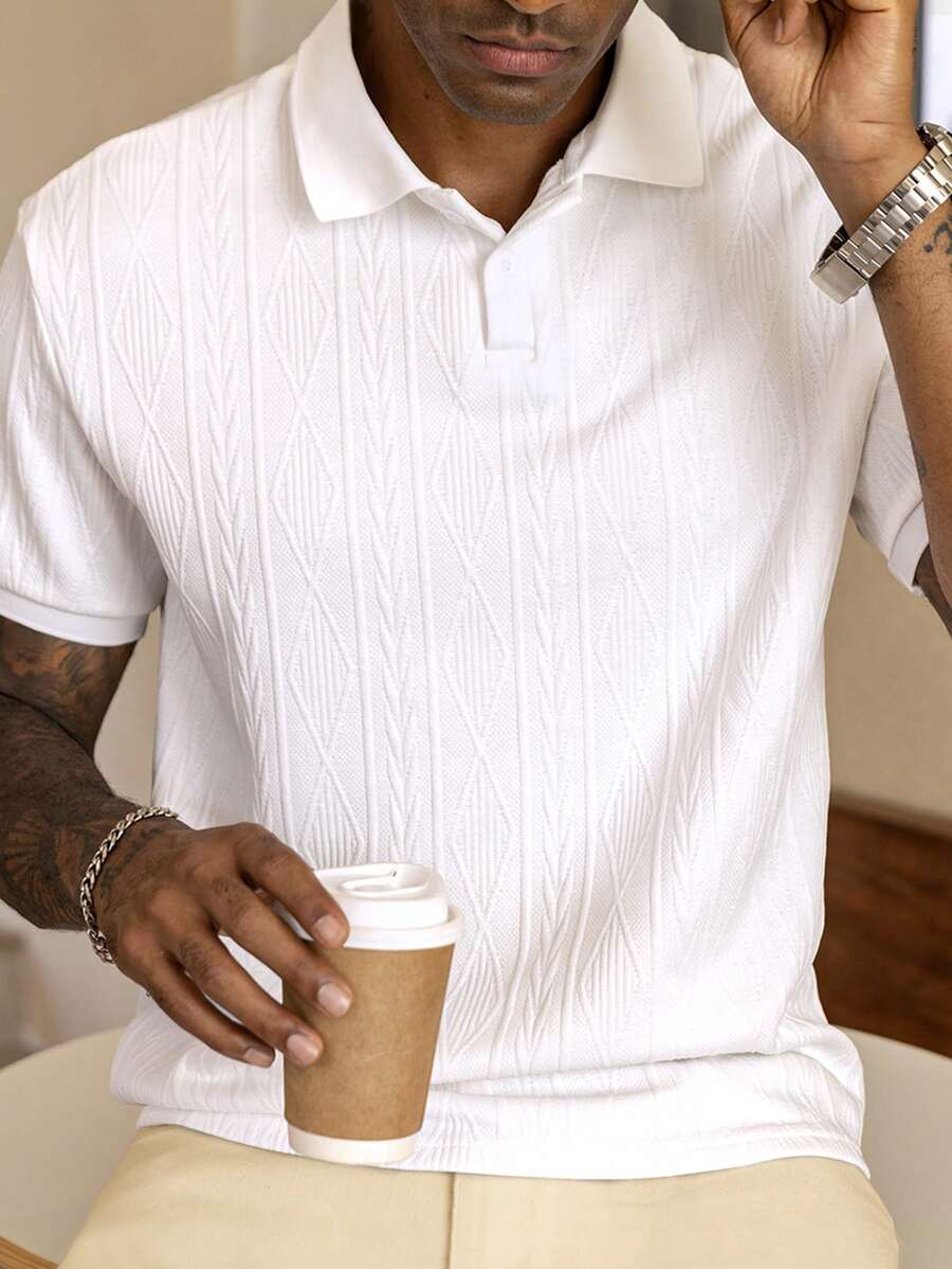 Men's Easy-Fit Button-Up Summer Polo