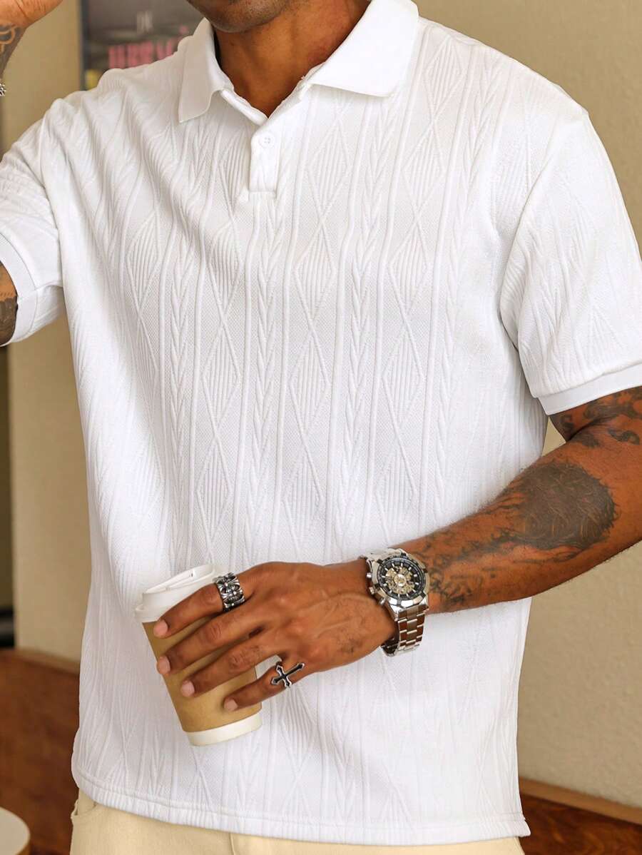 Men's Easy-Fit Button-Up Summer Polo