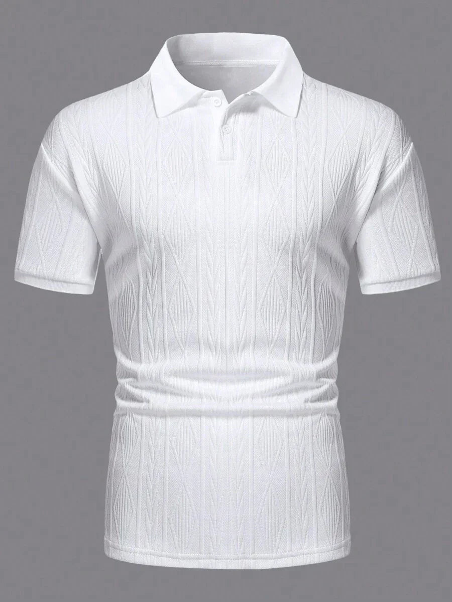 Men's Easy-Fit Button-Up Summer Polo