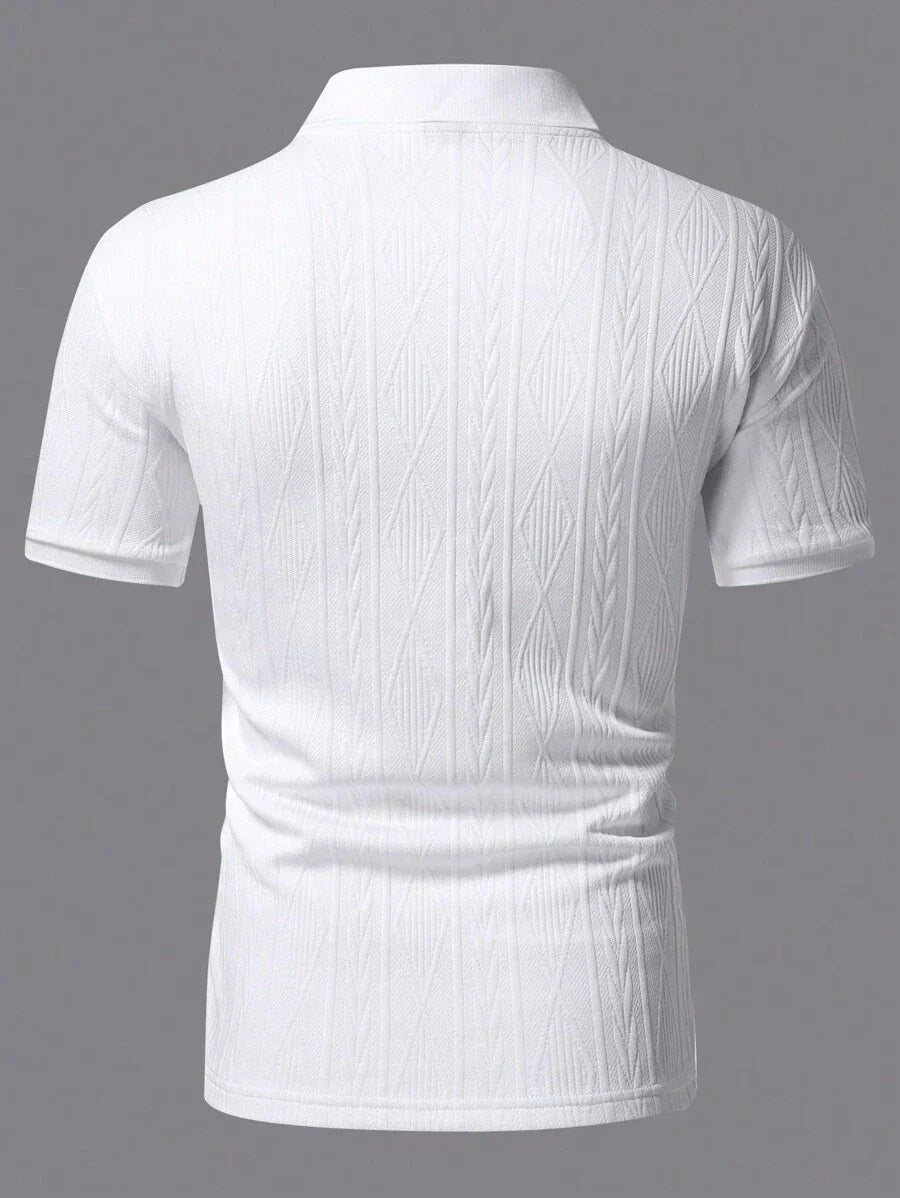 Men's Easy-Fit Button-Up Summer Polo
