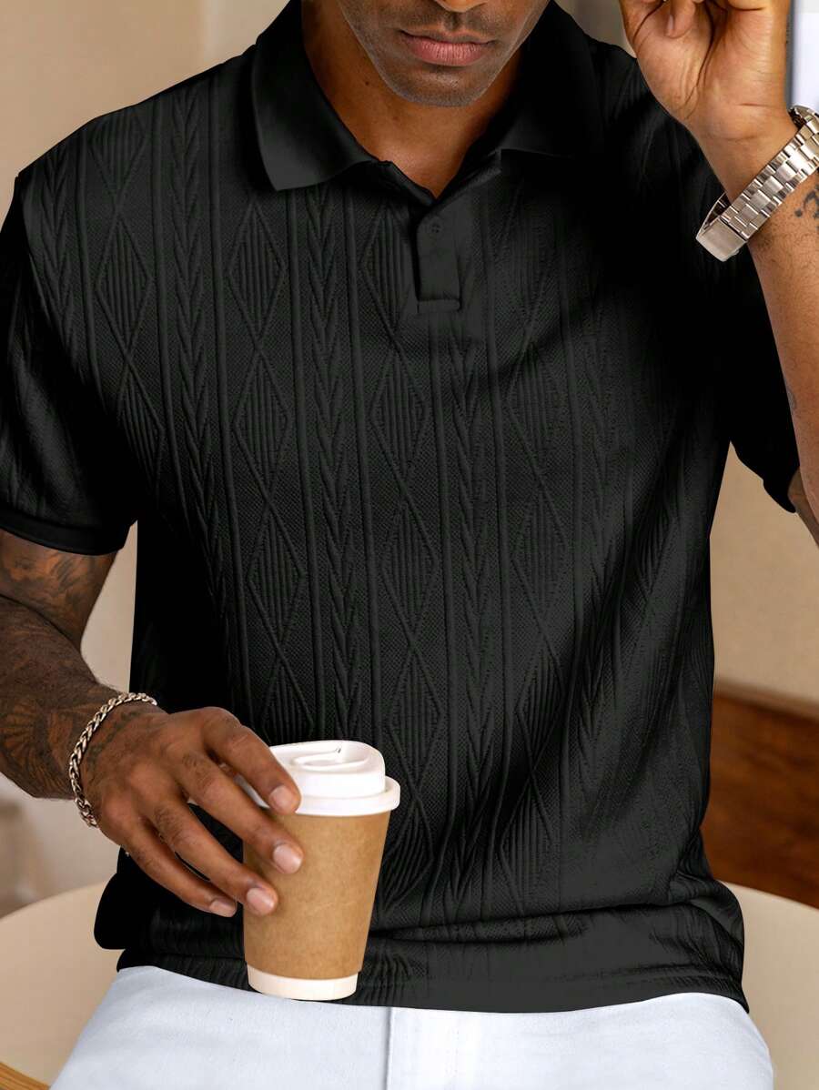 Men's Easy-Fit Button-Up Summer Polo