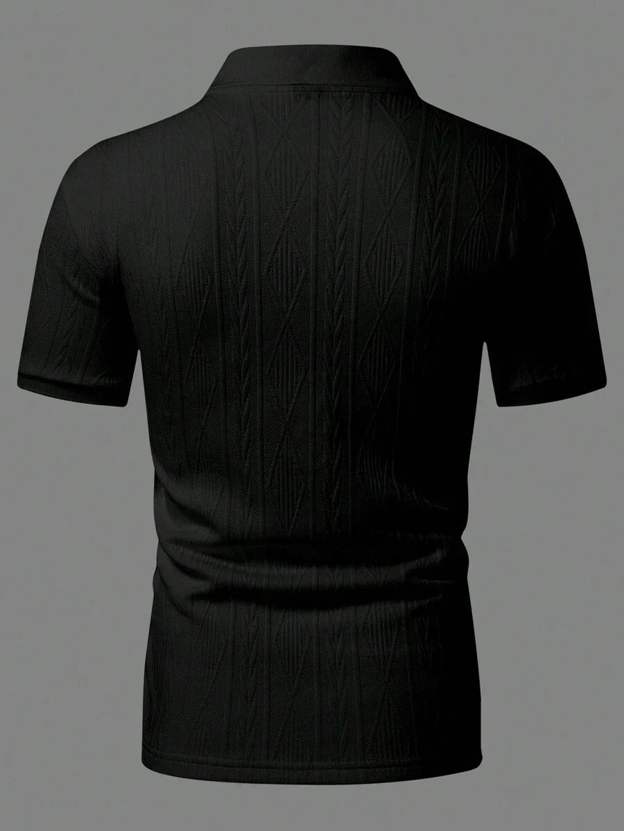 Men's Easy-Fit Button-Up Summer Polo