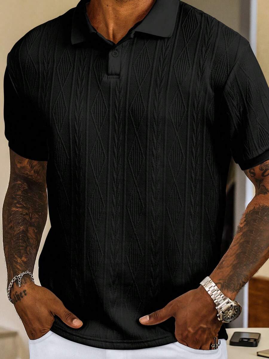Men's Easy-Fit Button-Up Summer Polo