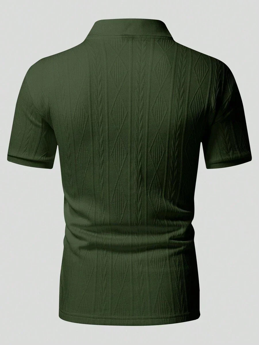 Men's Easy-Fit Button-Up Summer Polo