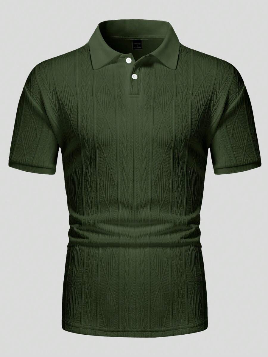 Men's Easy-Fit Button-Up Summer Polo