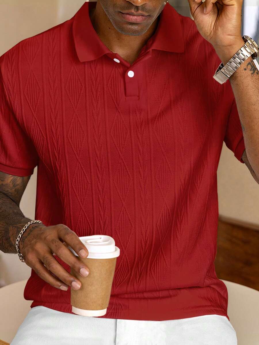 Men's Easy-Fit Button-Up Summer Polo