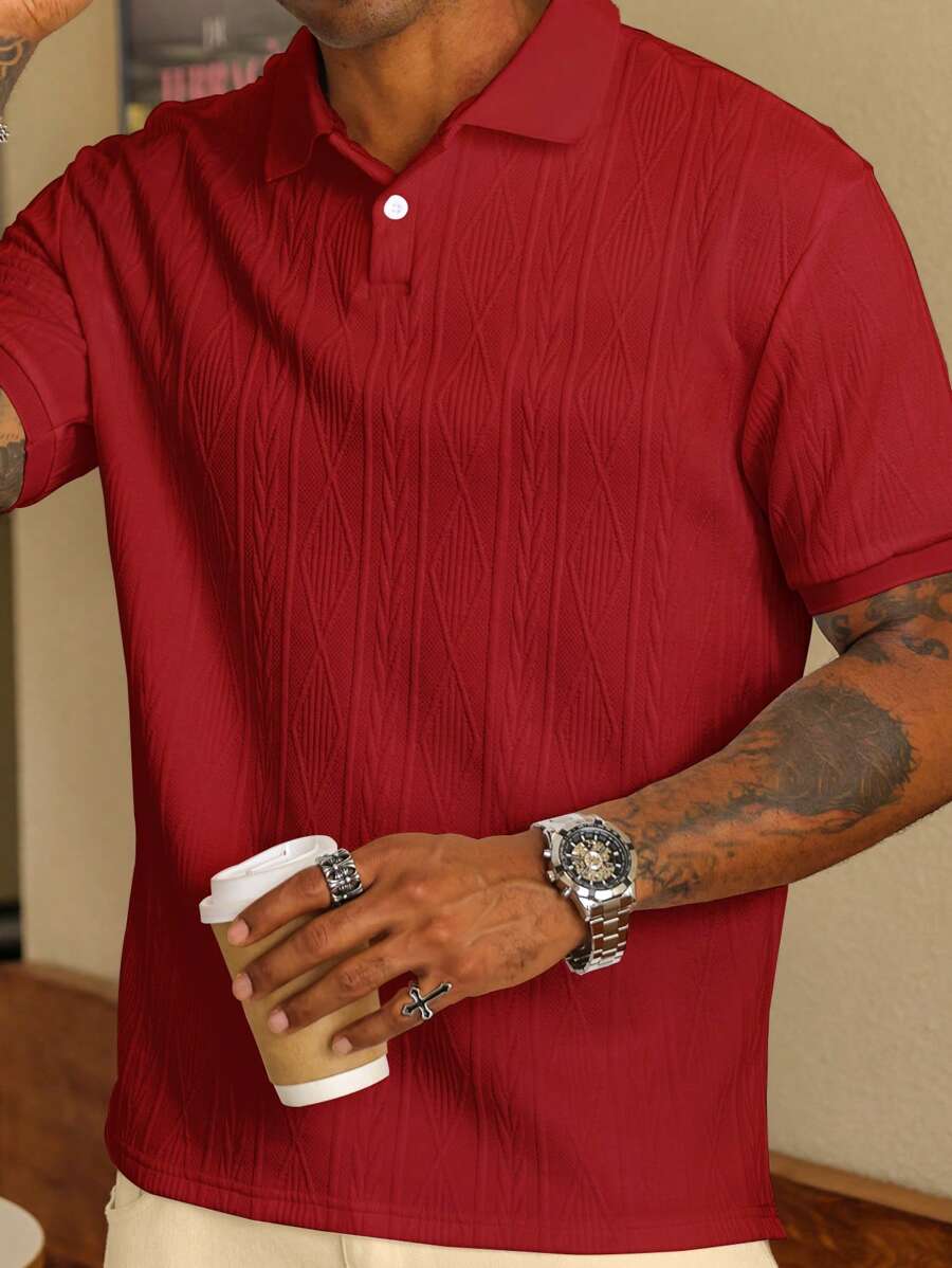 Men's Easy-Fit Button-Up Summer Polo