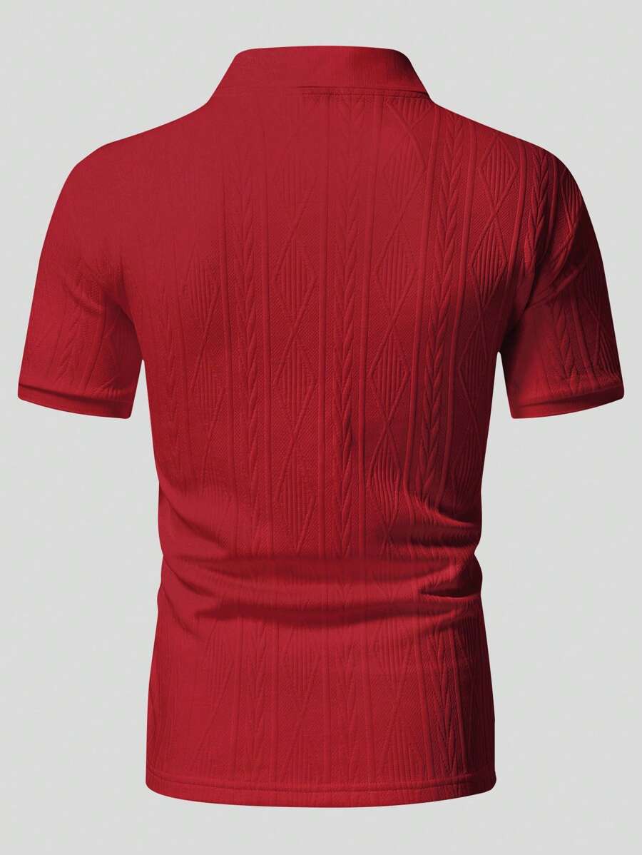 Men's Easy-Fit Button-Up Summer Polo