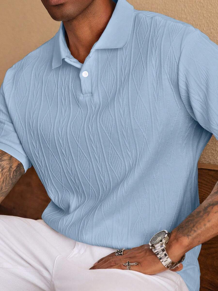 Men's Easy-Fit Button-Up Summer Polo