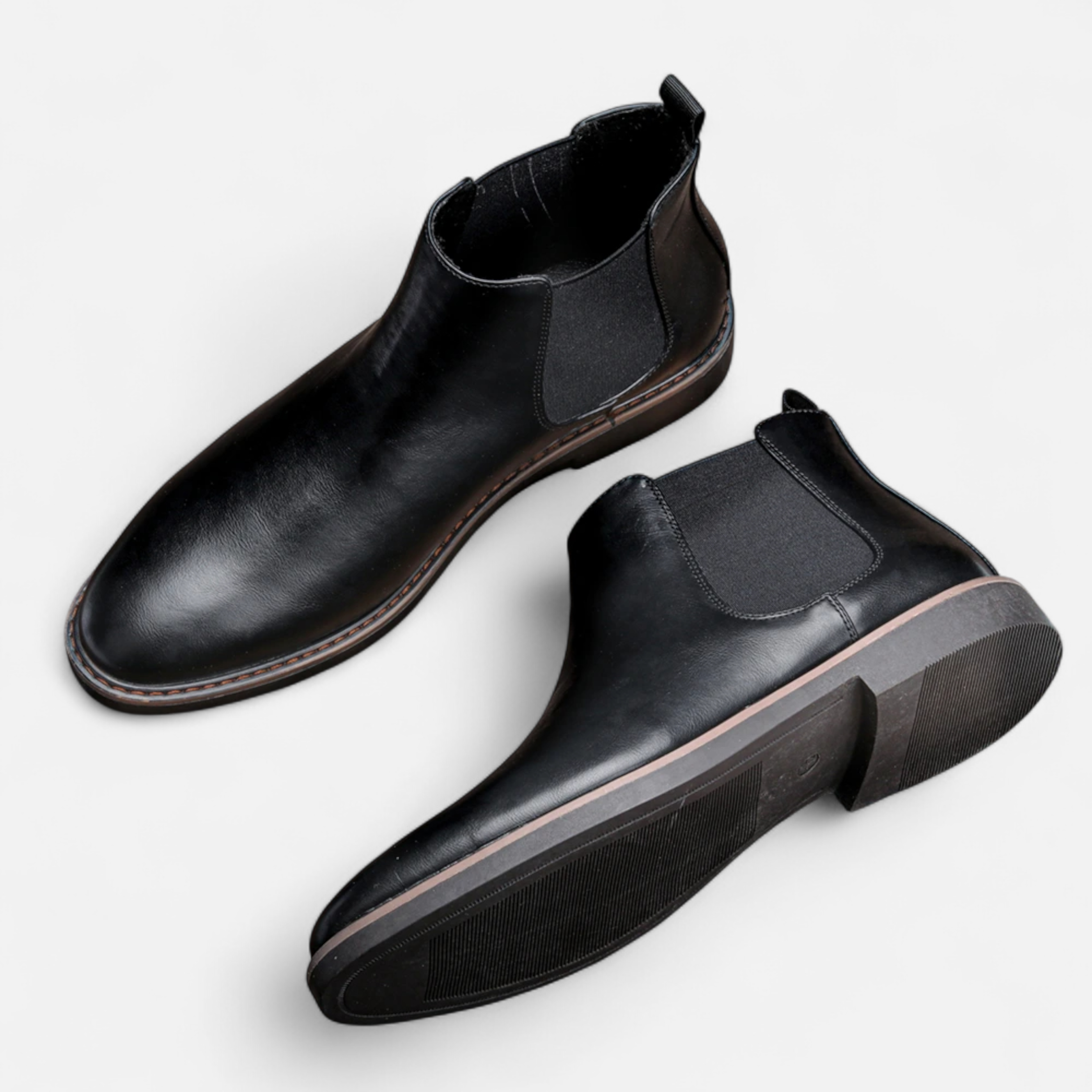 Men's Burnished Leather Chelsea Boots