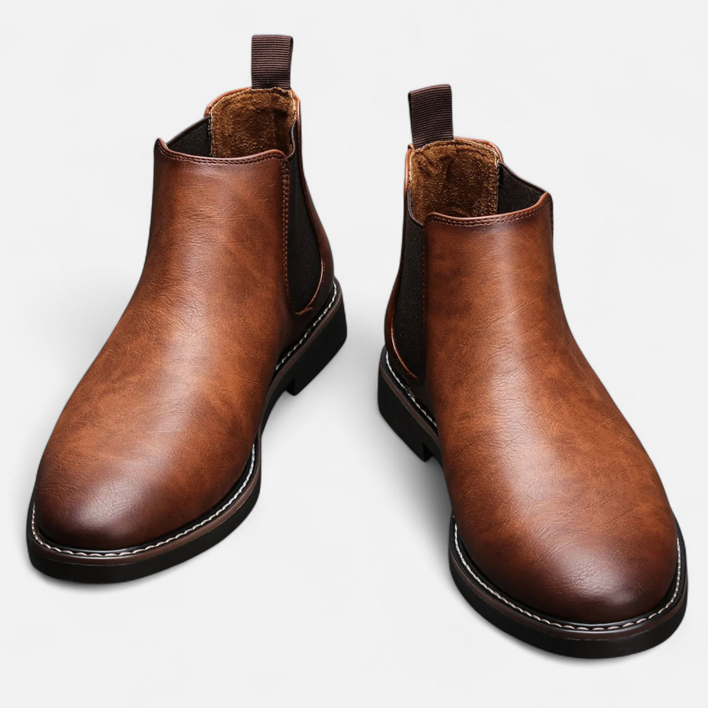 Men's Burnished Leather Chelsea Boots