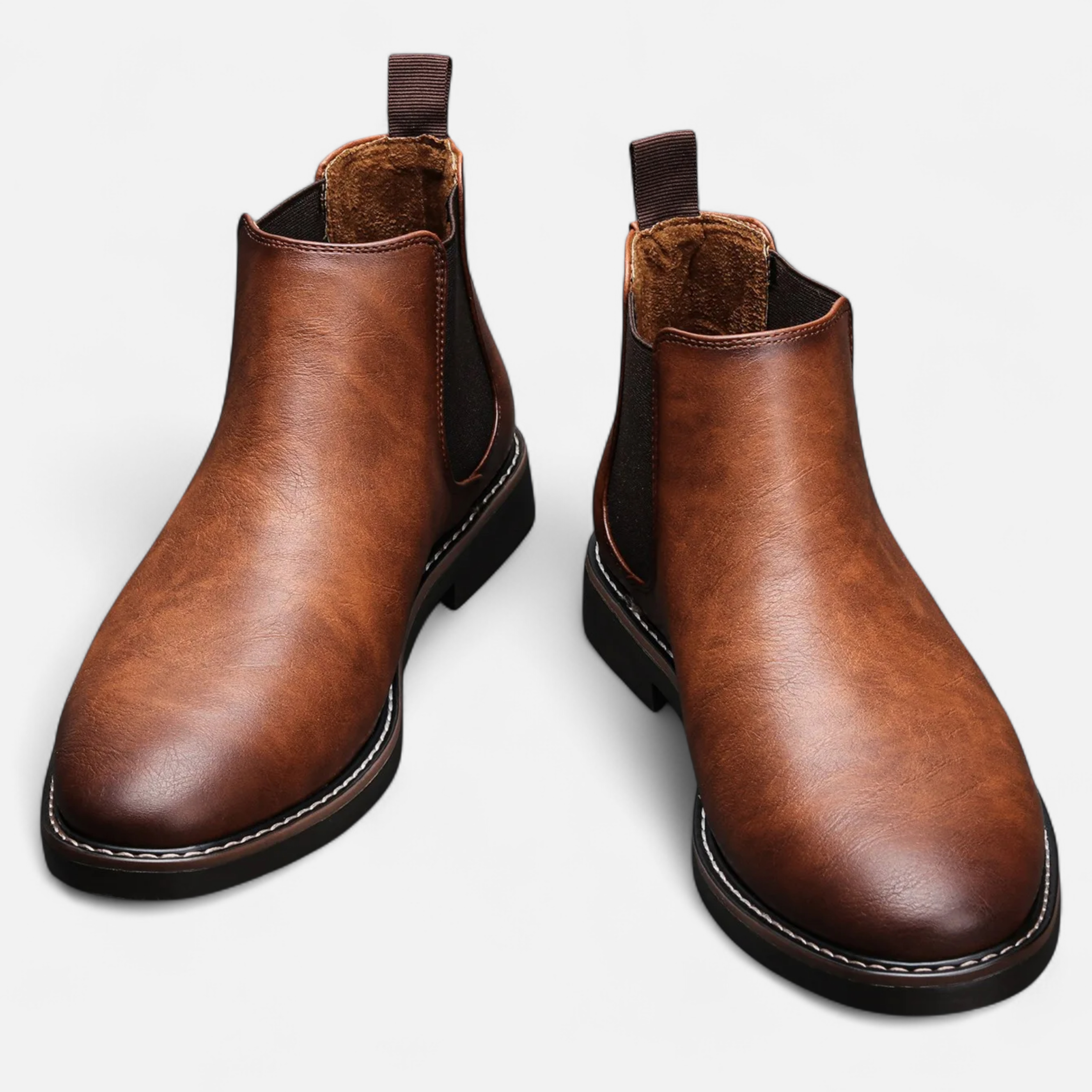 Men's Burnished Leather Chelsea Boots