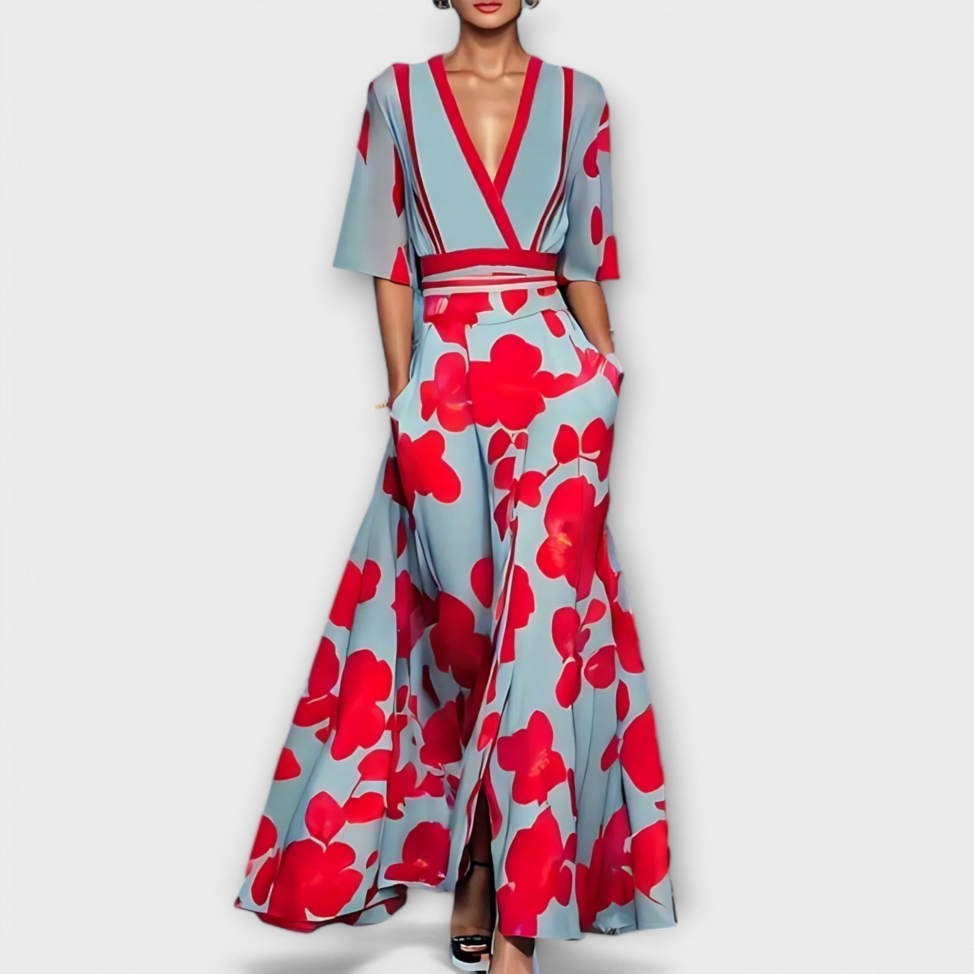 Women's Sophisticated Floral Fitted Dress