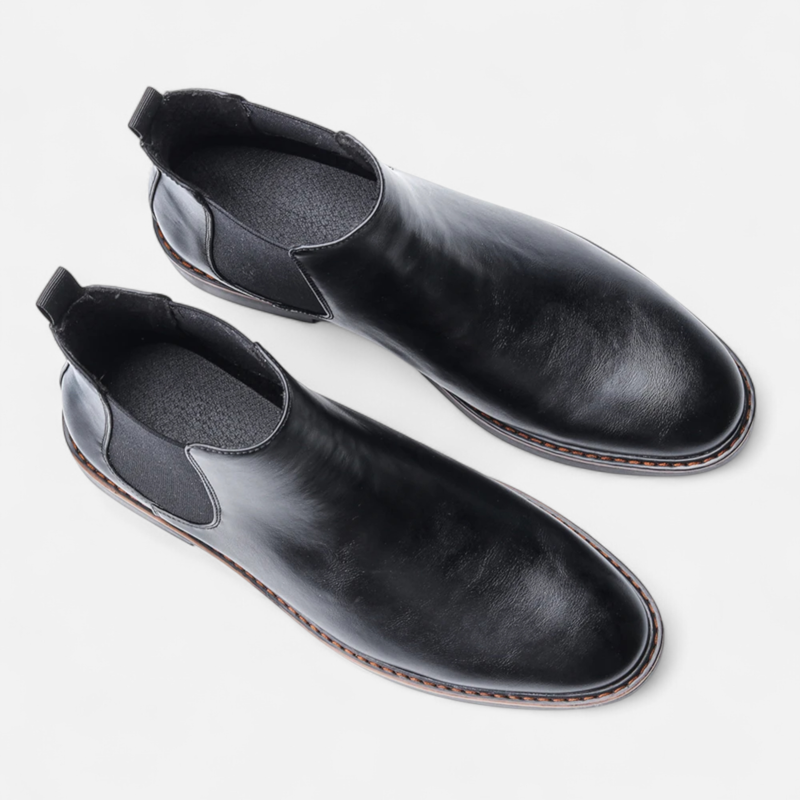 Men's Burnished Leather Chelsea Boots