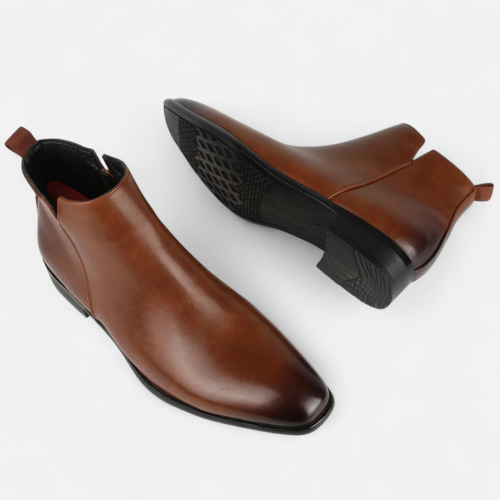 Men's Structured Square-Toe Chelsea Boots