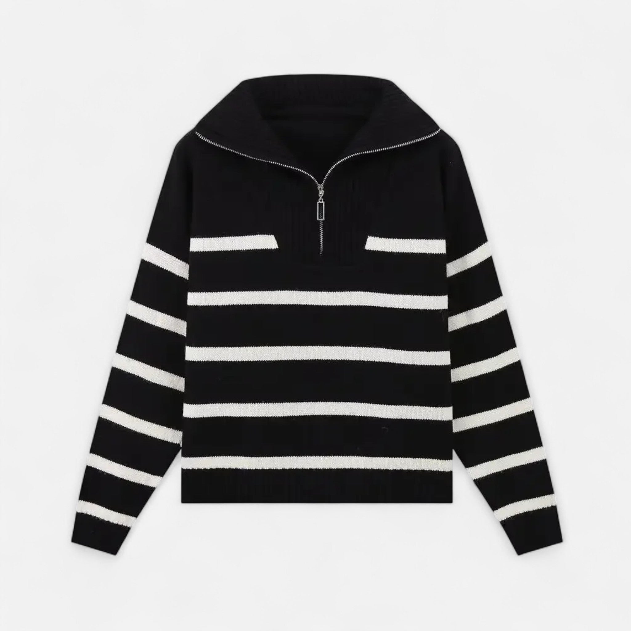 Women's Classic Striped Polo Knit Sweater