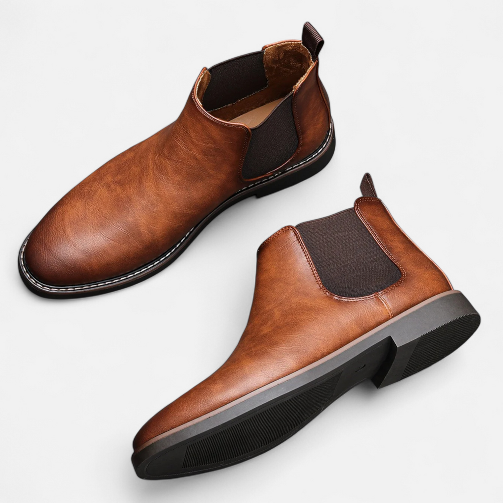 Men's Burnished Leather Chelsea Boots