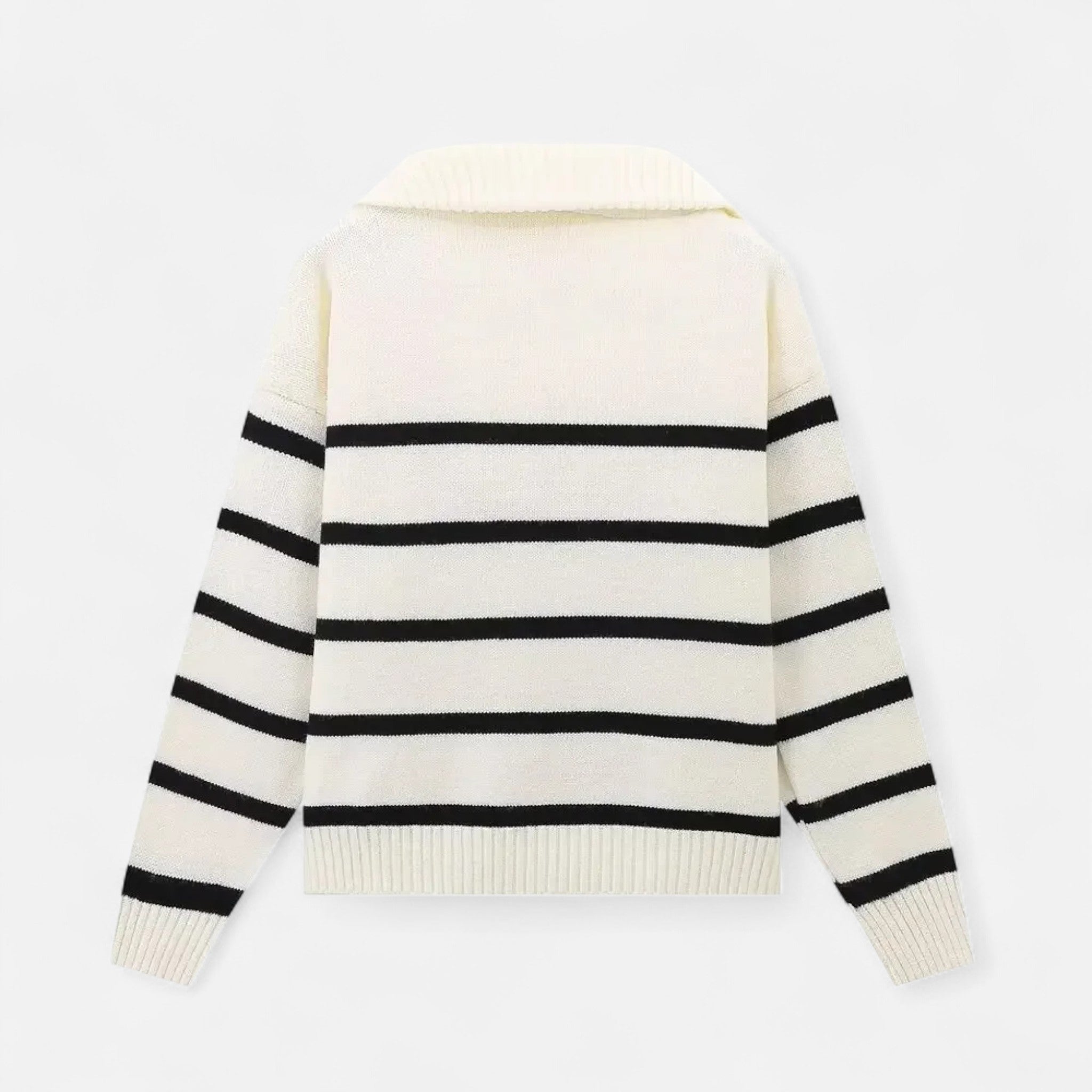 Women's Classic Striped Polo Knit Sweater