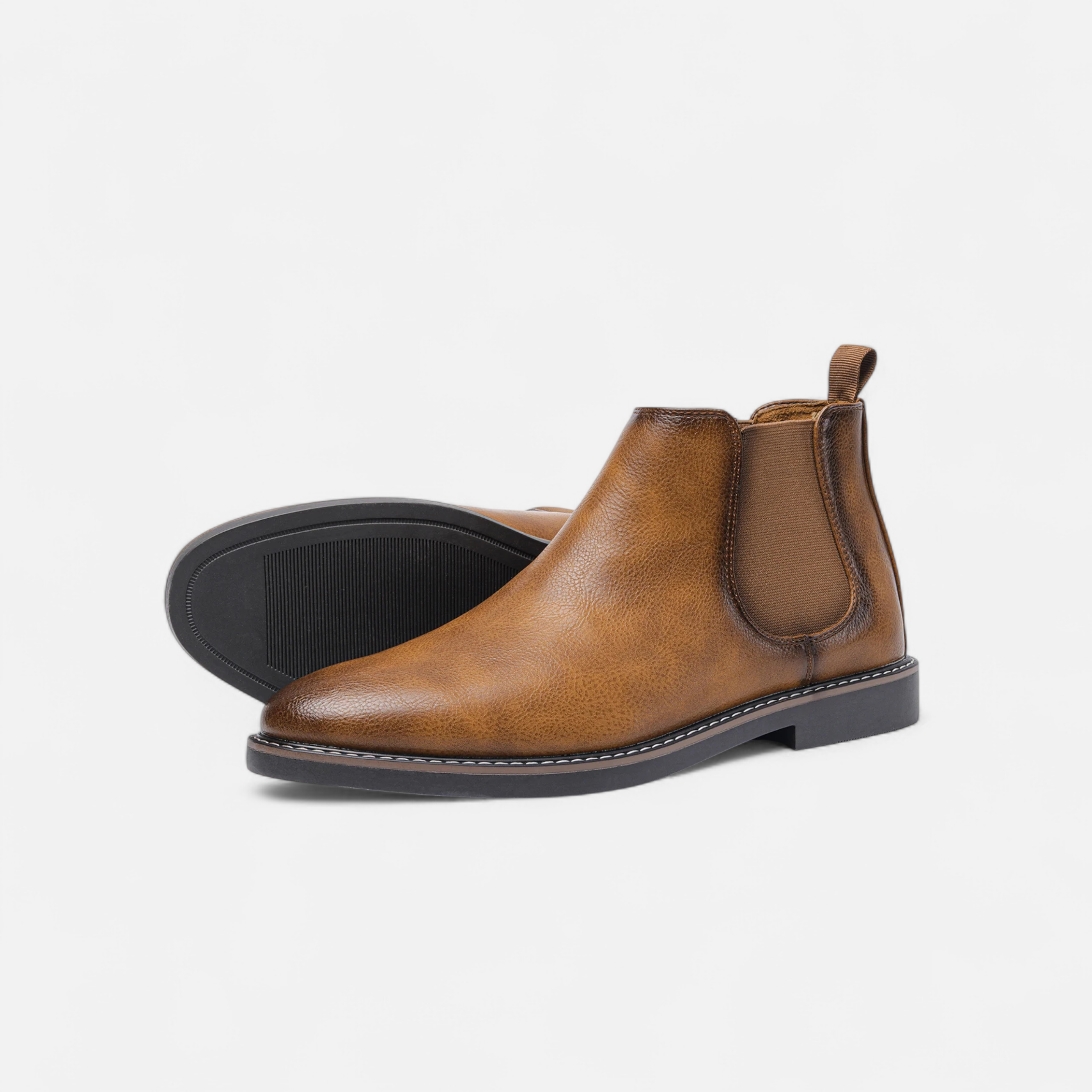 Men's Burnished Leather Chelsea Boots