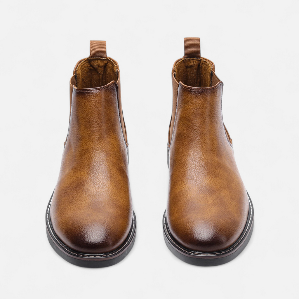 Men's Burnished Leather Chelsea Boots