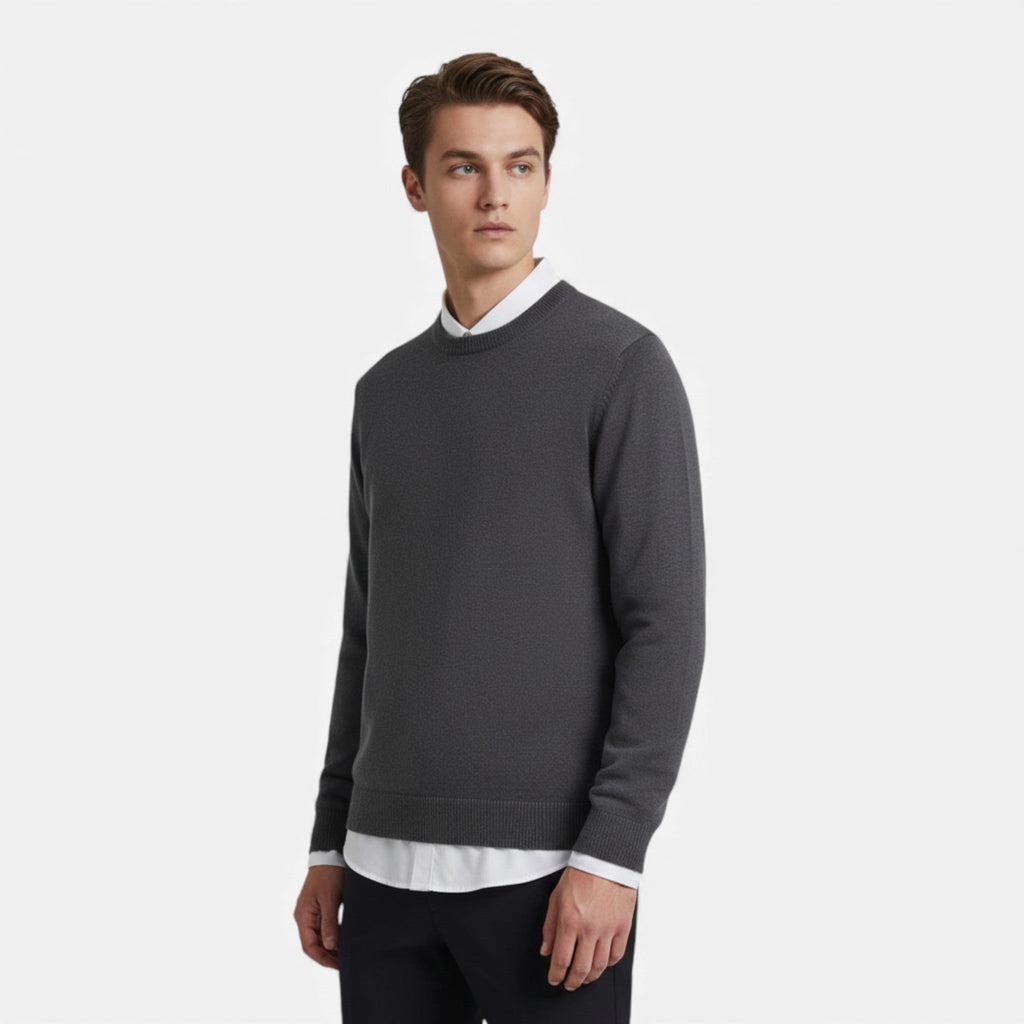 Men's Relaxed Knitted Crew Neck Sweater