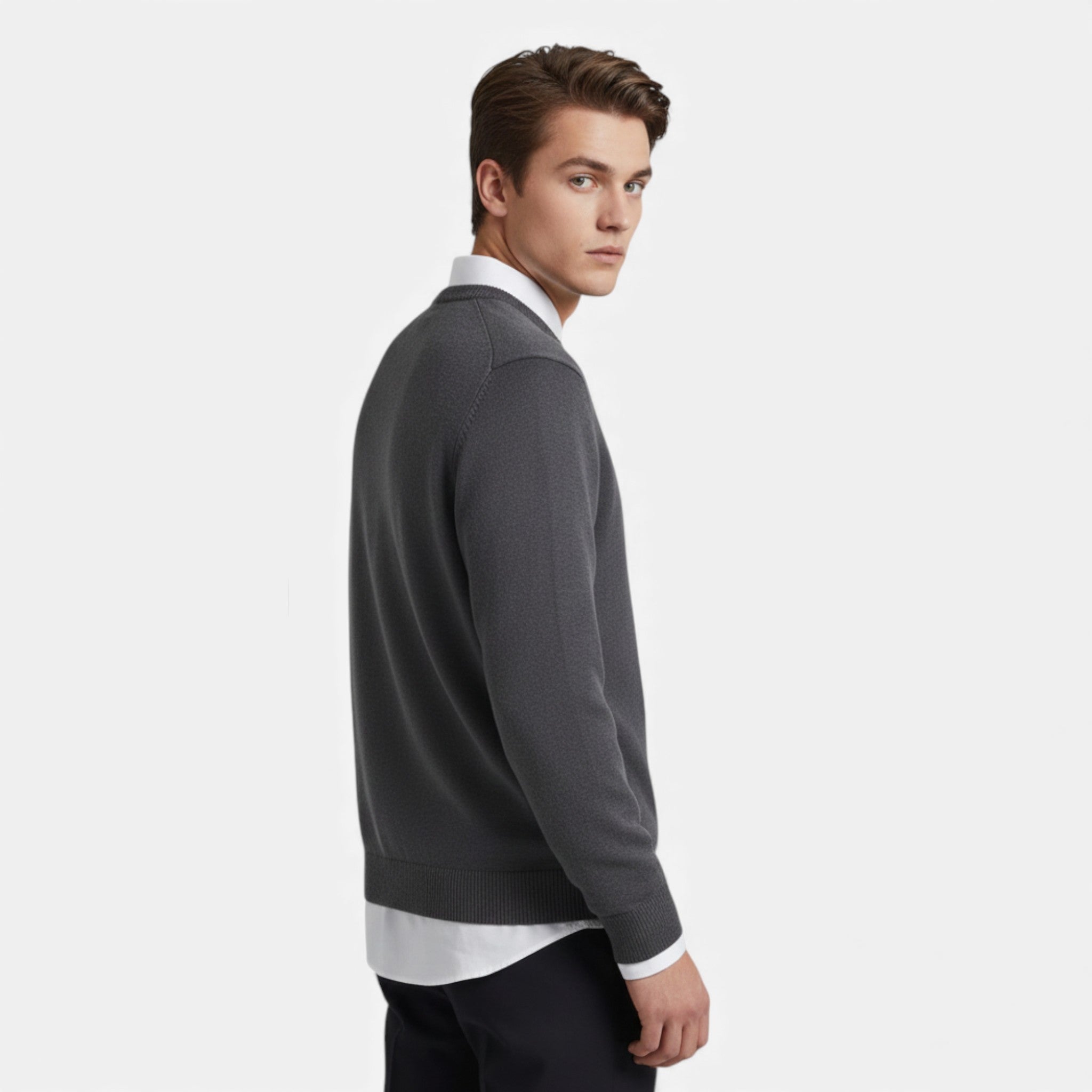 Men's Relaxed Knitted Crew Neck Sweater