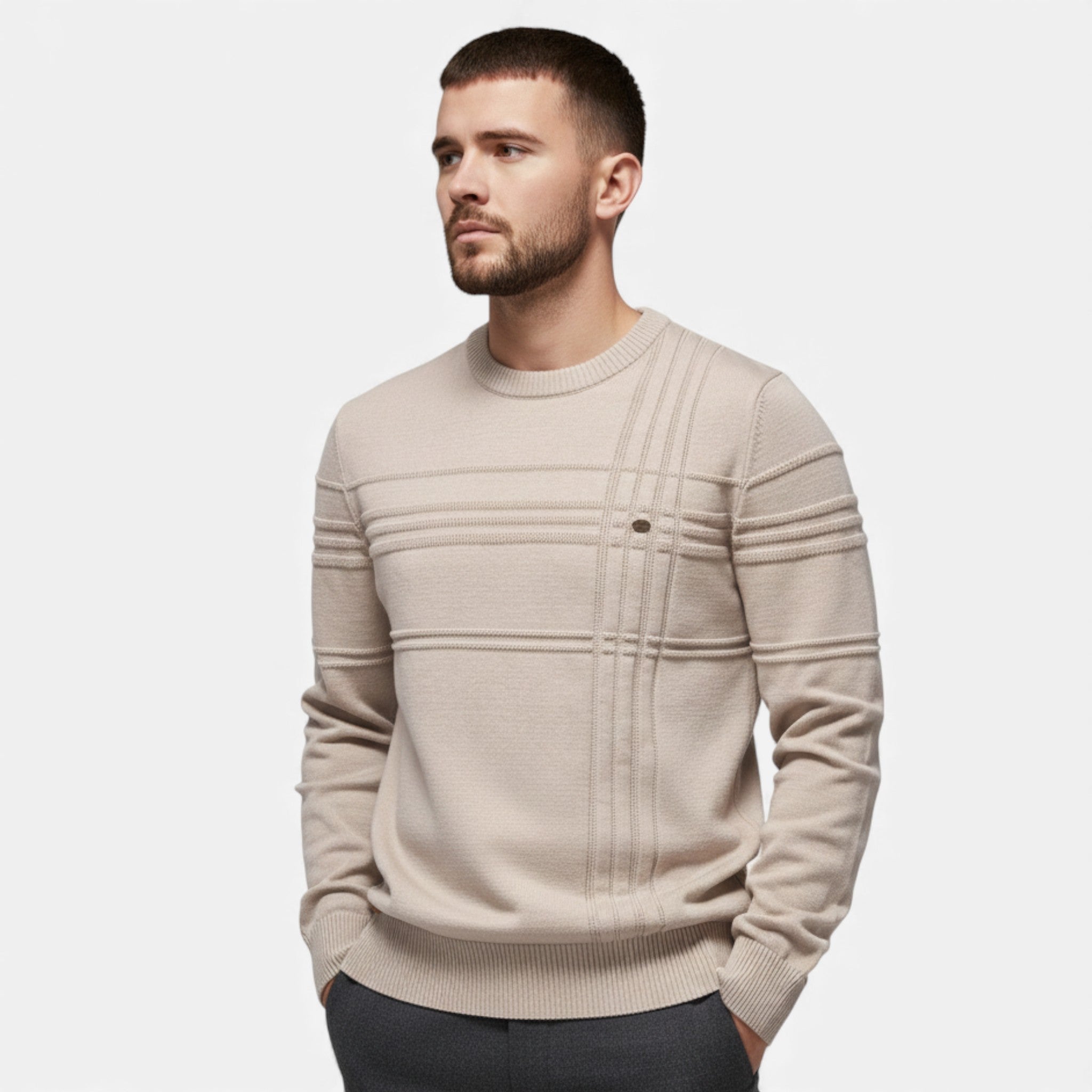Men's Sharp Structured Knit Sweater
