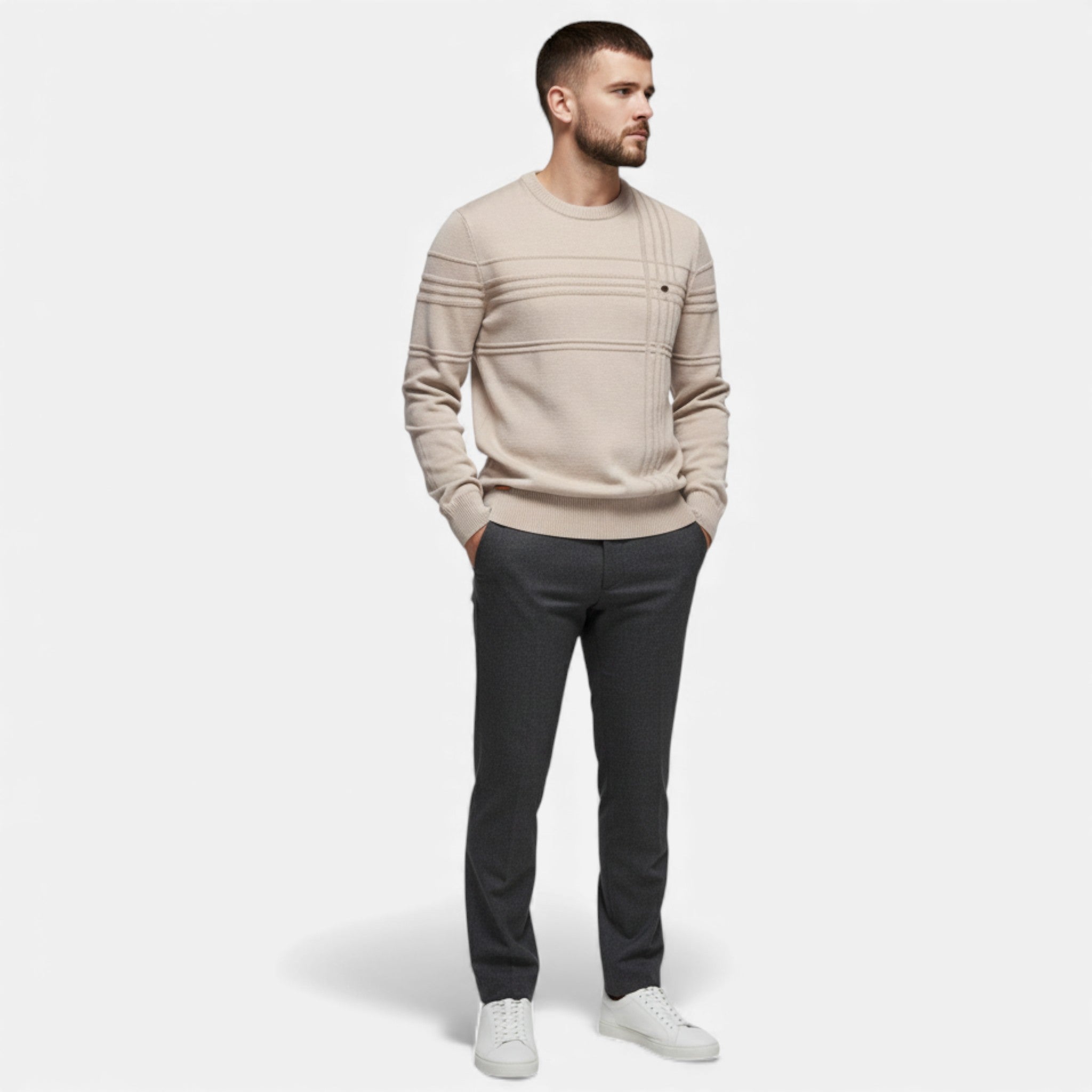 Men's Sharp Structured Knit Sweater