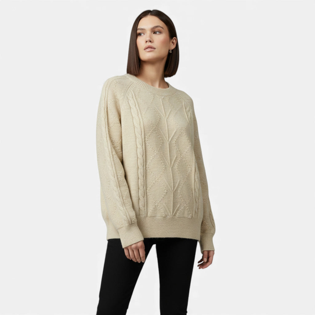 Women's Oversized Cable-Knit Winter Sweater