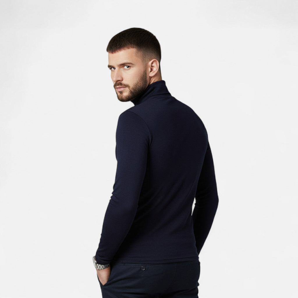 Men's Fitted Stretch Turtleneck Sweater