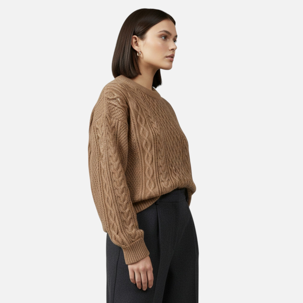 Women's Stretch Cable-Knit Sweater