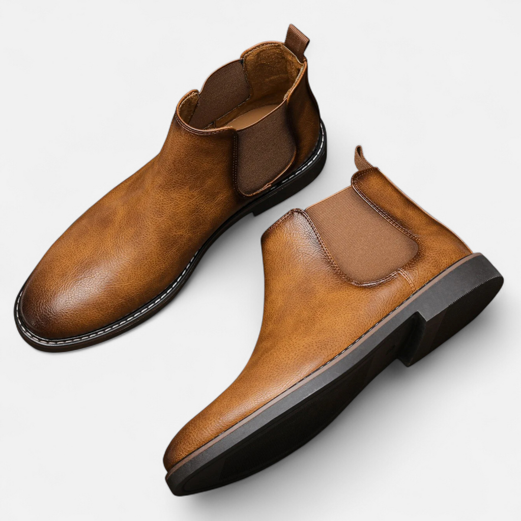 Men's Burnished Leather Chelsea Boots