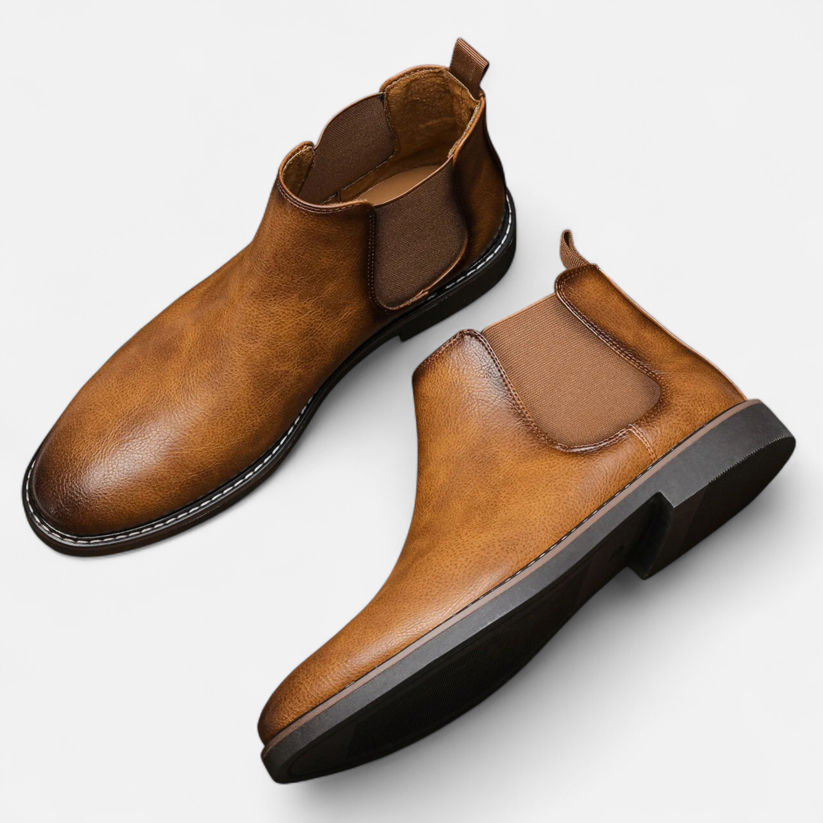 Men's Burnished Leather Chelsea Boots