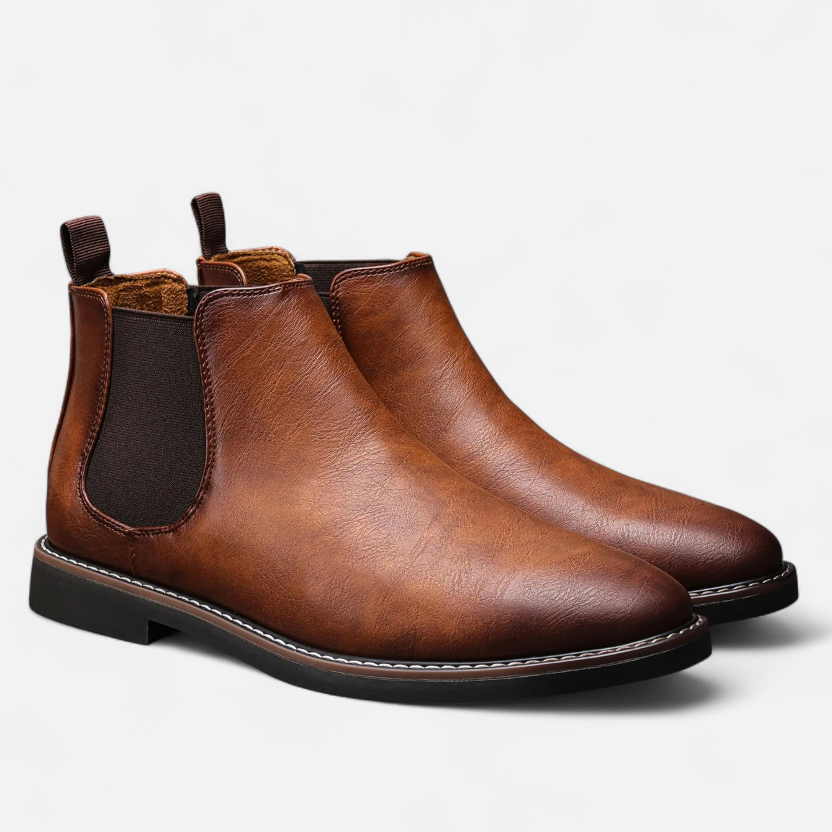 Men's Burnished Leather Chelsea Boots