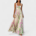Women's Layered Floral Chiffon Maxi Dress