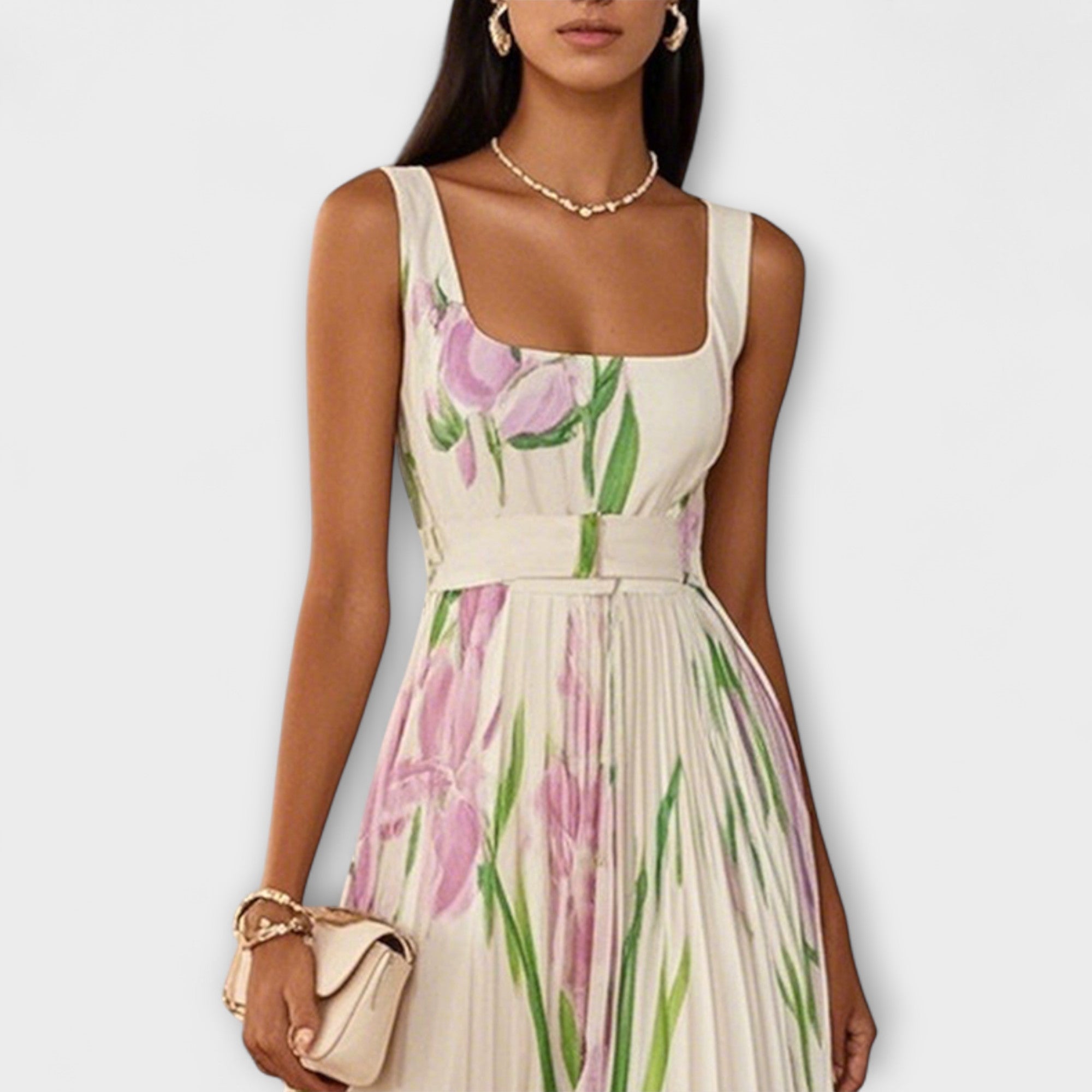 Women's Layered Floral Chiffon Maxi Dress