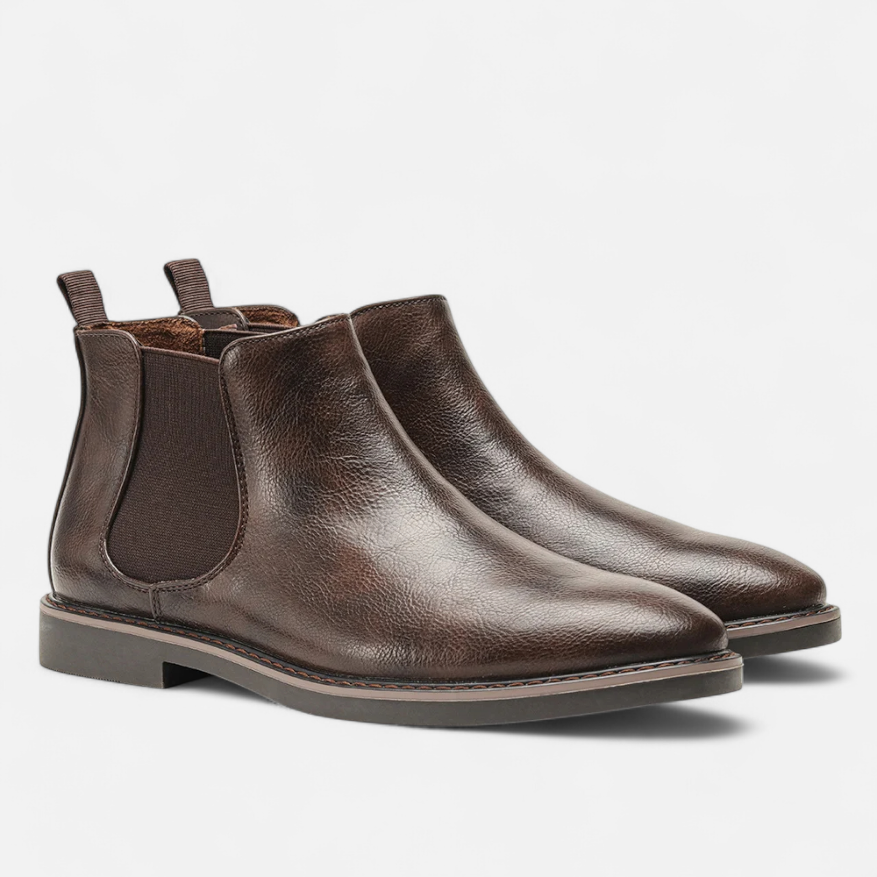 Men's Burnished Leather Chelsea Boots