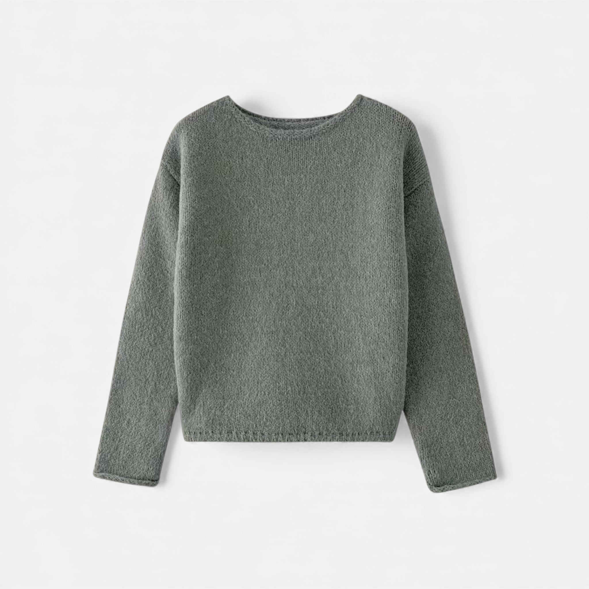Women's Wide-Neck Knitted Winter Sweater