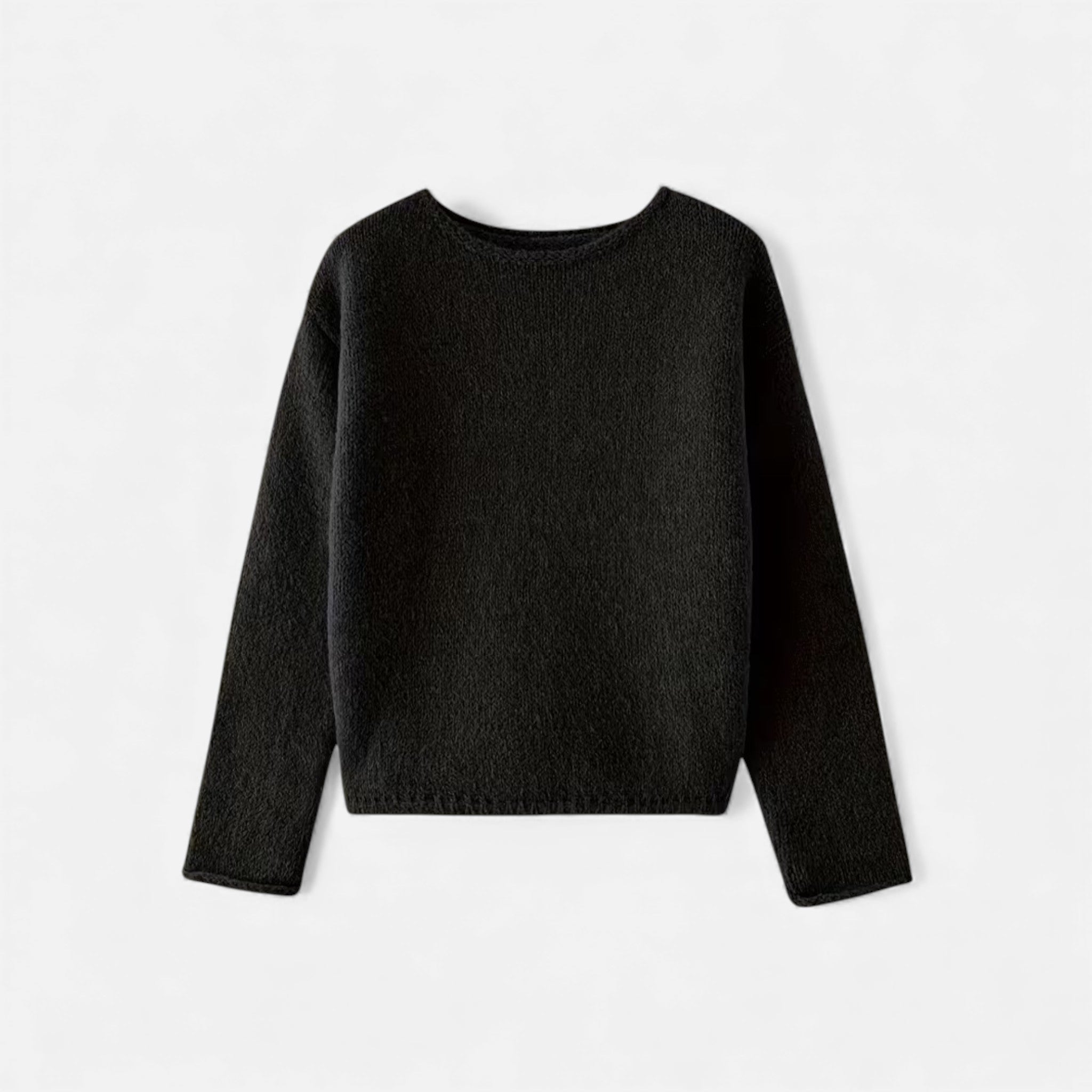 Women's Wide-Neck Knitted Winter Sweater